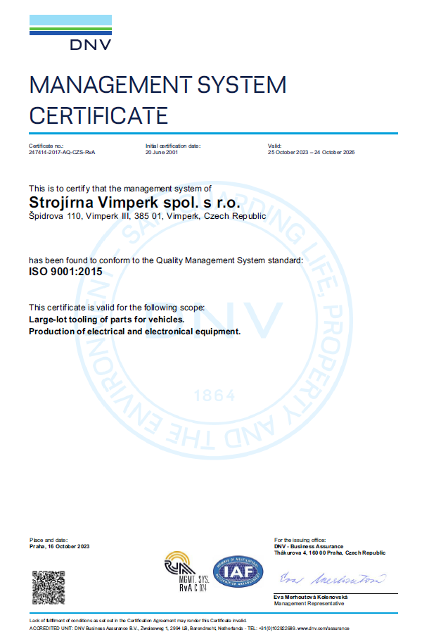 Strojírna Vimperk_cert 9k_RC 2023_ENG-20231016